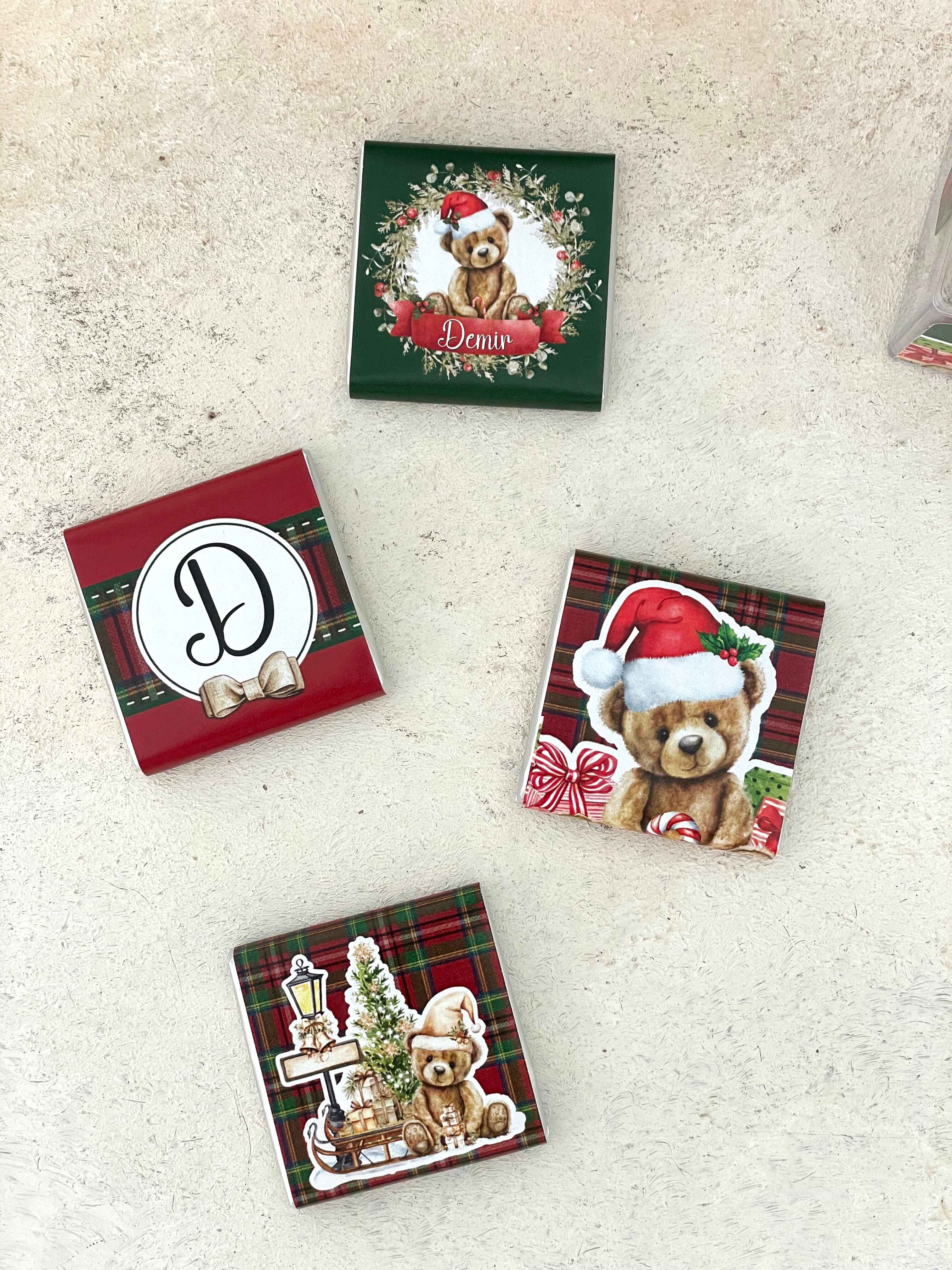 Teddy Bear Christmas Çikolata Küpü