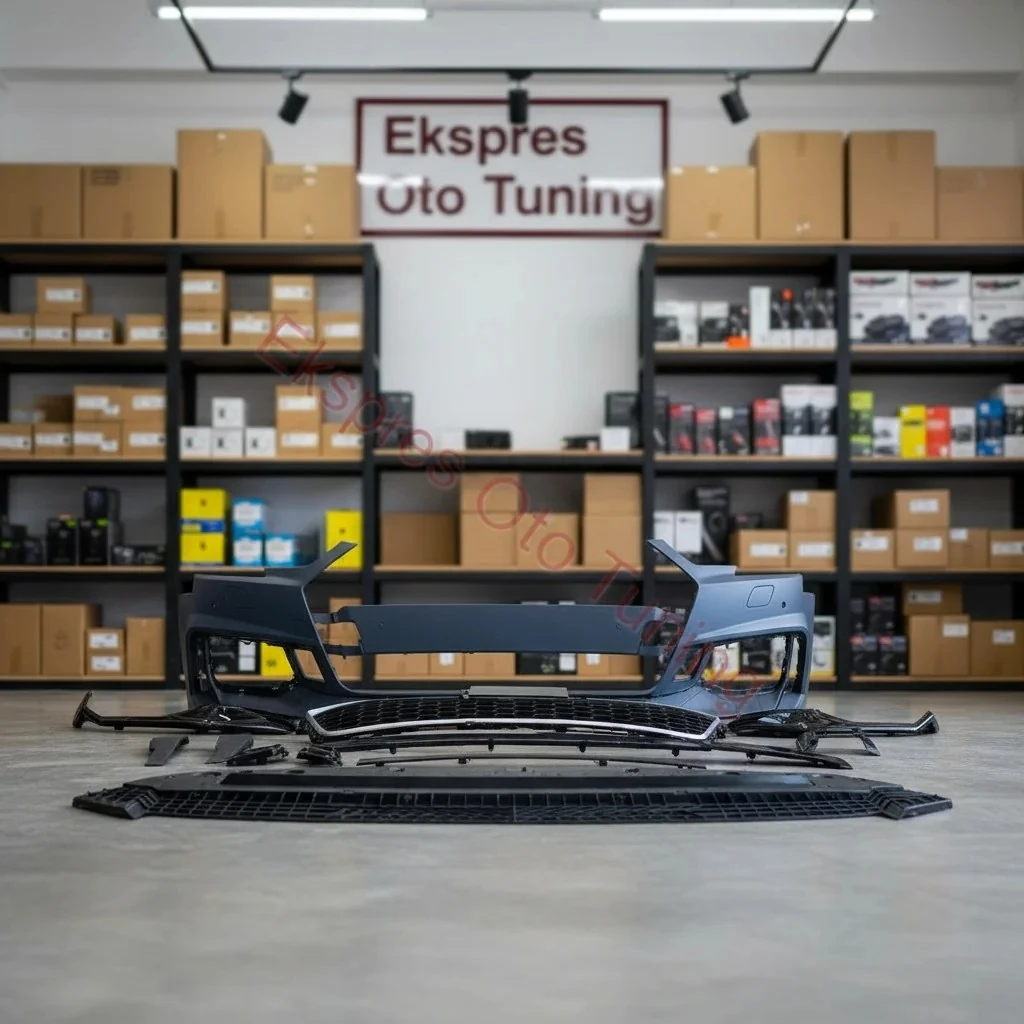 Audi A4 Ön Tampon Seti (2016-2019 Uyumlu – RS Görünüm – Mat Gri/Siyah Panjur)