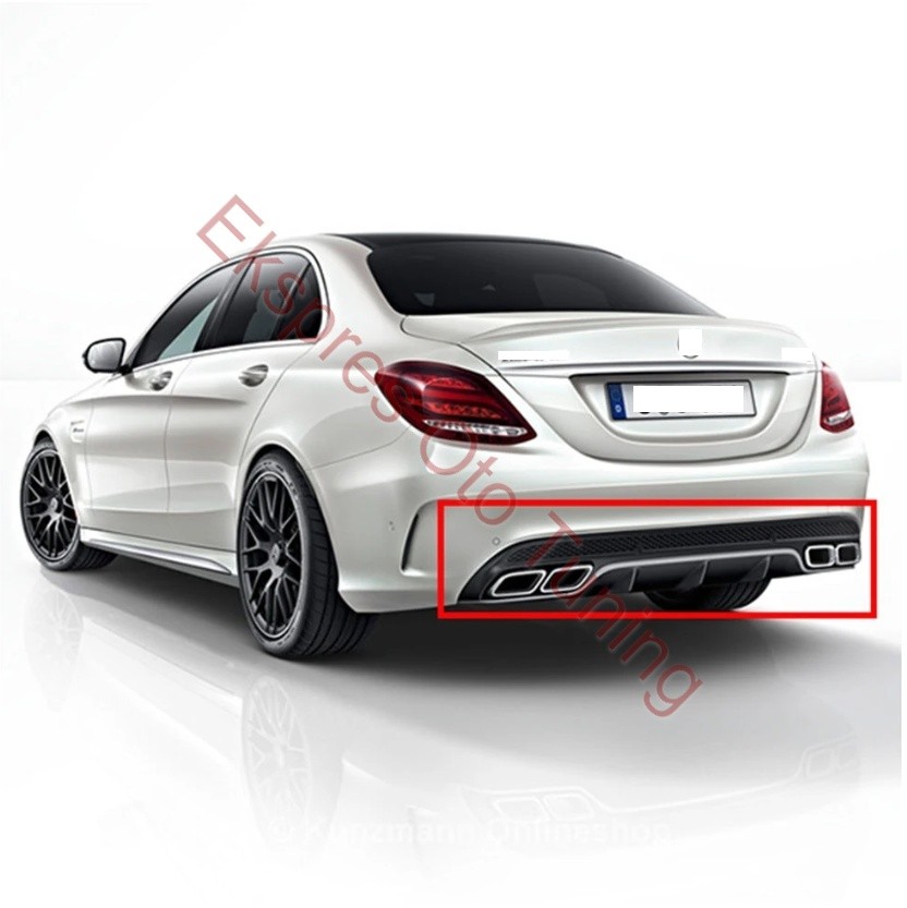 Mercedes C Serisi Difüzör (W205 Uyumlu - C63 Avantgarde Görünüm - Krom)
