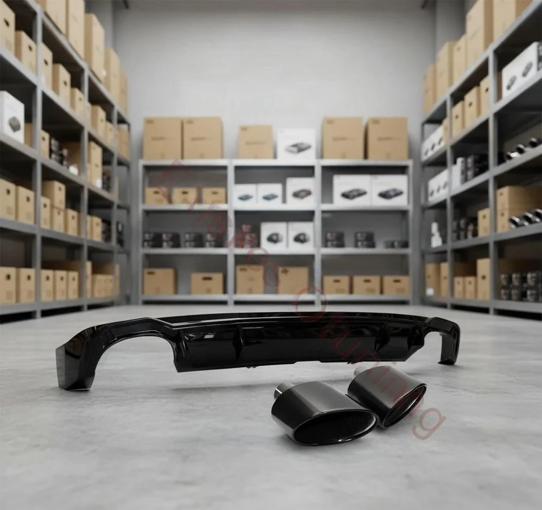 Audi A5 S-Line Difüzör (2021+ Uyumlu – RS5 Görünüm – Siyah Egzozlu – 2/4 Kapı)