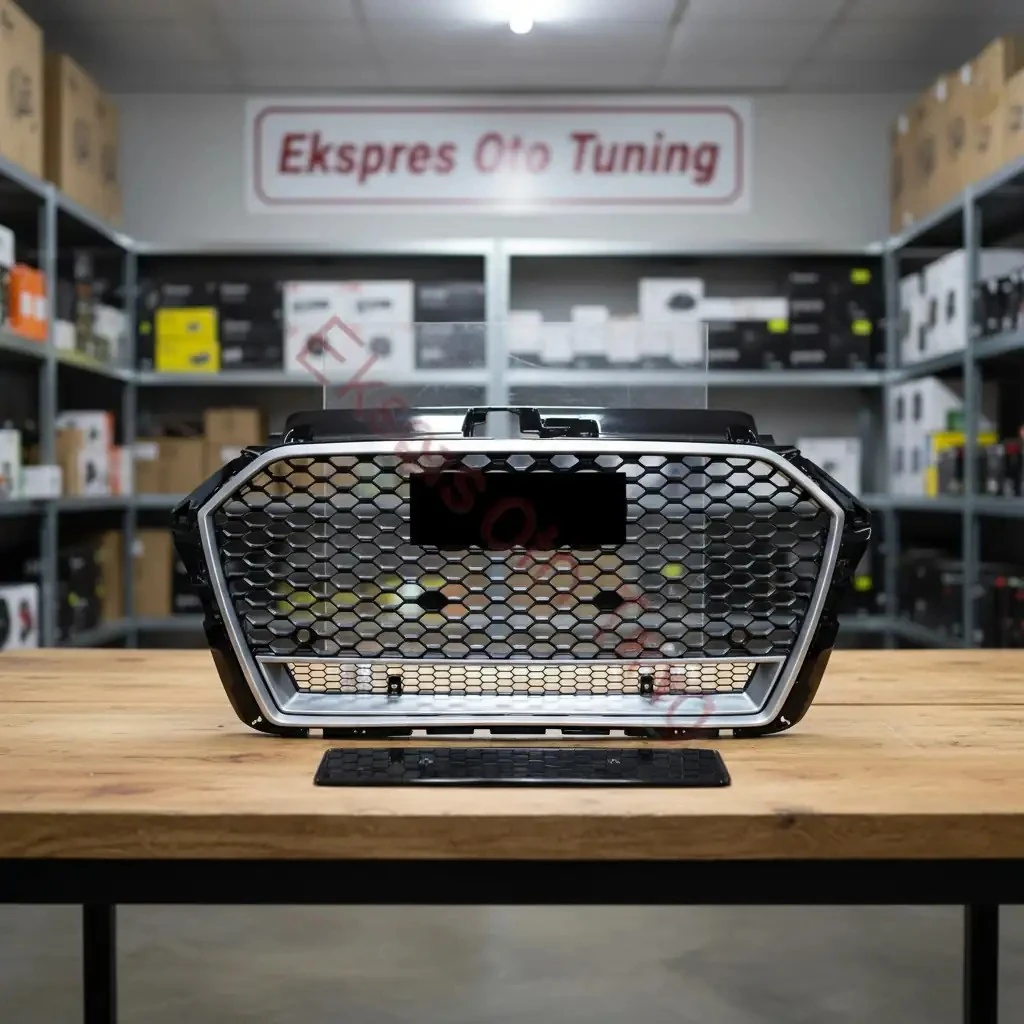 Audi A3 Panjur (2016+ Uyumlu – RS Görünüm – Quattro Yazılı – Krom-Gri/Siyah)