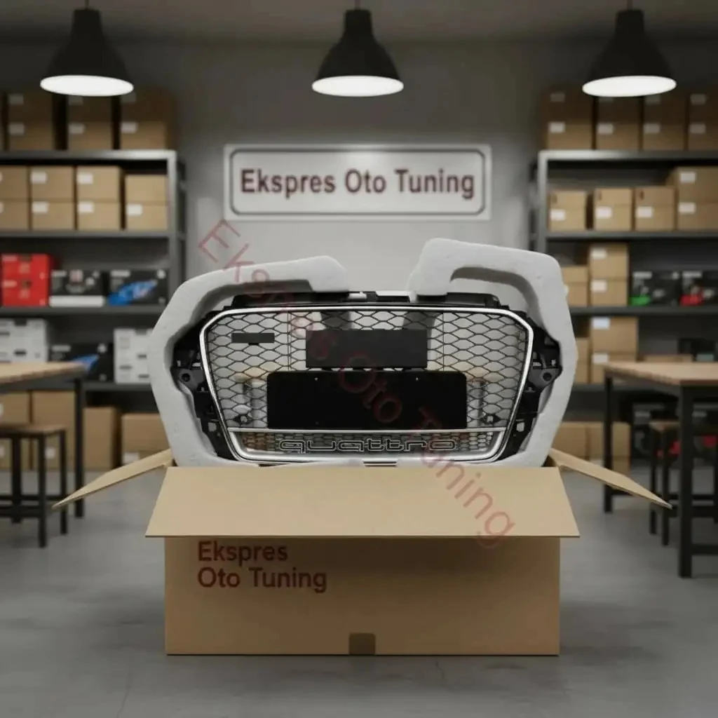 Audi A3 Panjur (2012-2016 Uyumlu – RS3 Görünüm – Quattro Yazılı – Krom/Siyah)