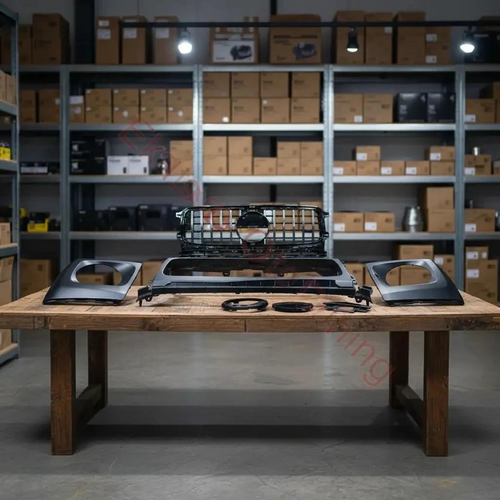 Mercedes G Serisi Panjur-Far Çerçevesi-Panjur Braketi-Logo Seti (W464 Uyumlu)