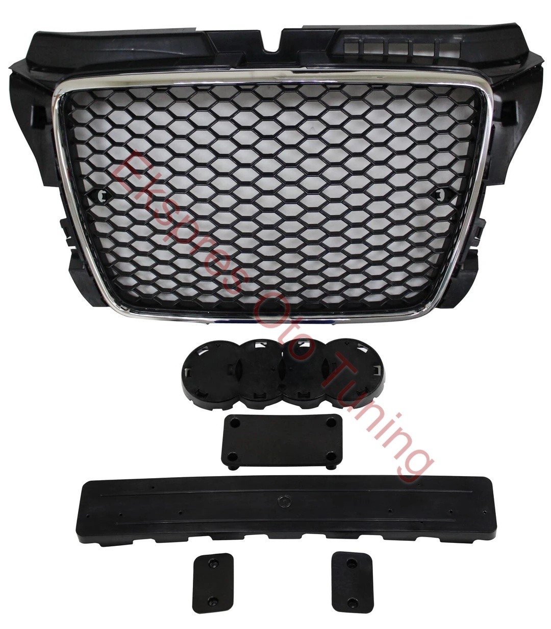 Audi A3 Panjur (2008-2013 Uyumlu – RS3 Görünüm – Krom/Siyah)