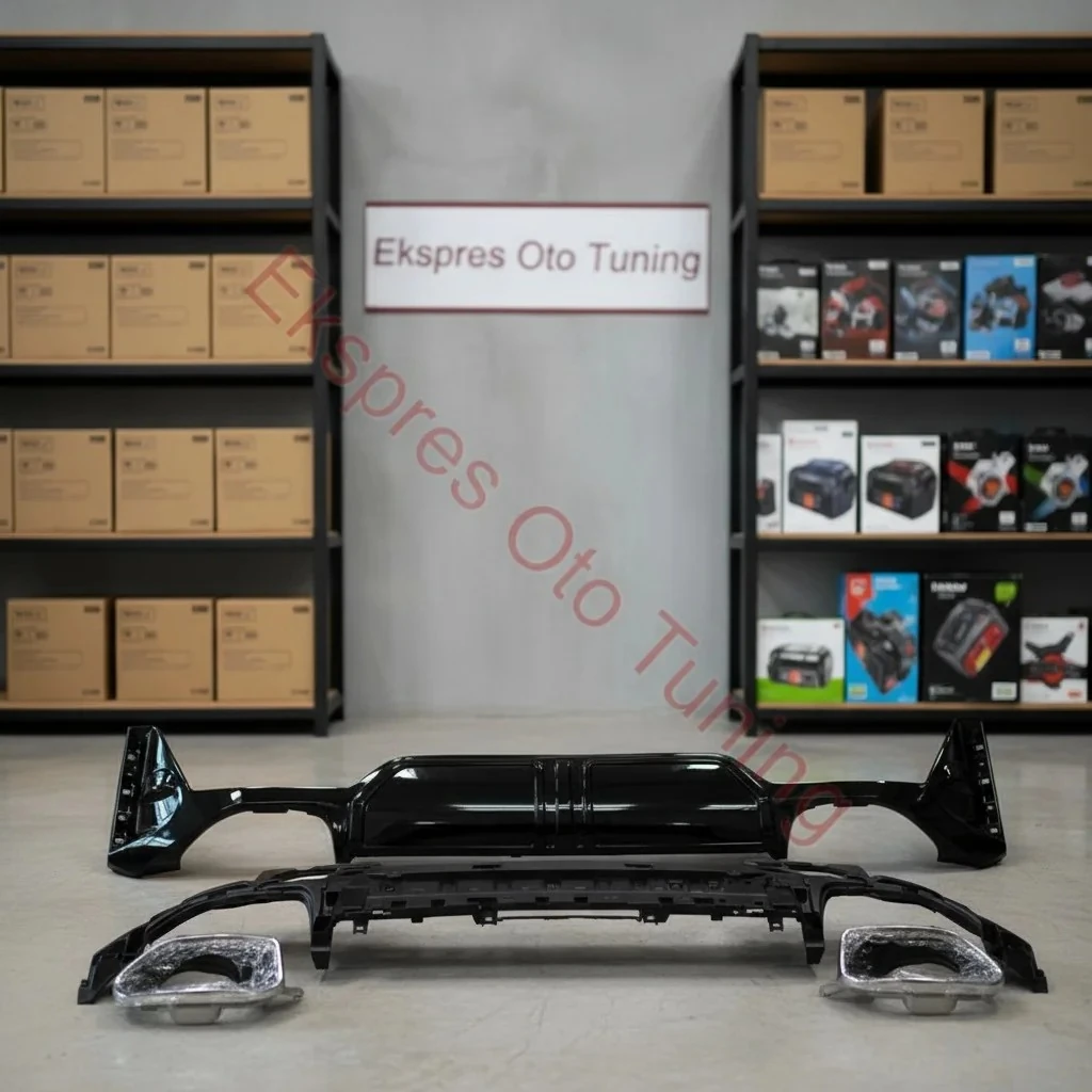 Bmw 3 Serisi Difüzör (G20 LCI Uyumlu – Piano Black/Krom Egzozlu – 3.40)