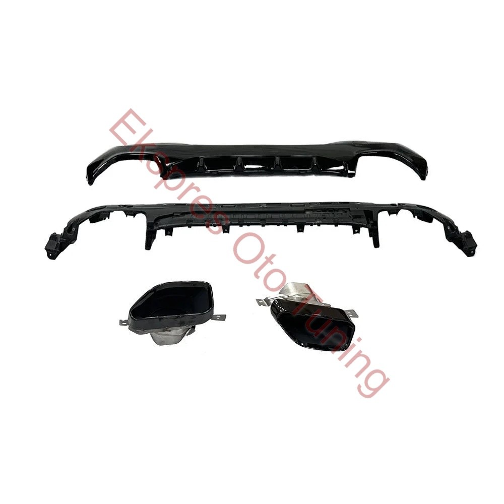 BMW G22 DİFÜZÖR + SİYAH EGZOZ SETİ BRAKETLİ