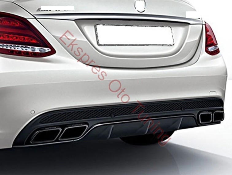 Mercedes C Serisi Difüzör (W205 Uyumlu - C63 Avantgarde Görünüm - Siyah)