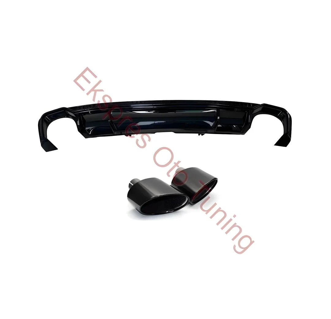 Audi A5 S-Line Difüzör (2021+ Uyumlu – RS5 Görünüm – Siyah Egzozlu – 2/4 Kapı)