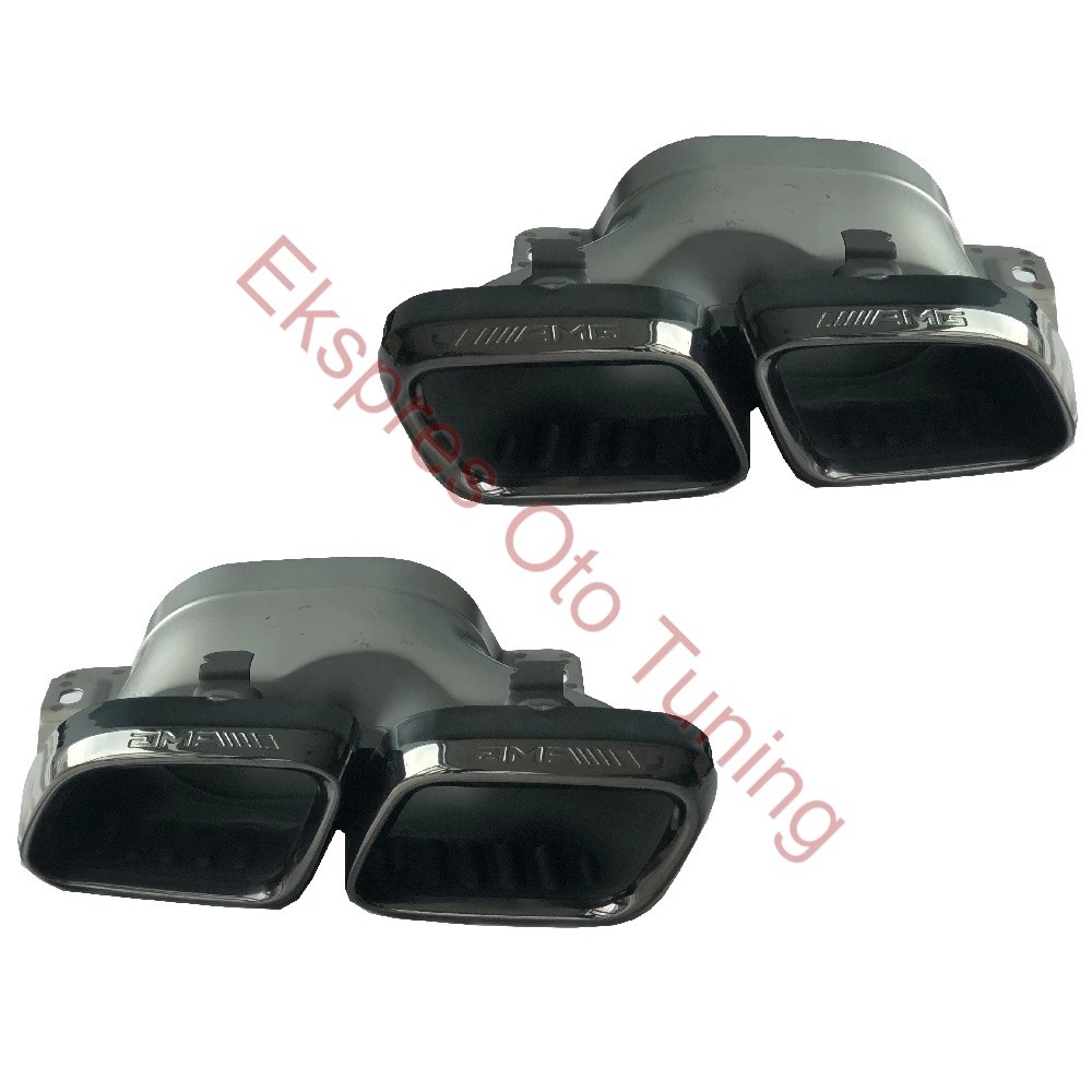 MERCEDES W205 DİFÜZÖR+EGZOZ UCU C63 BLACK 2019 ve ÜZERİ MODELLER