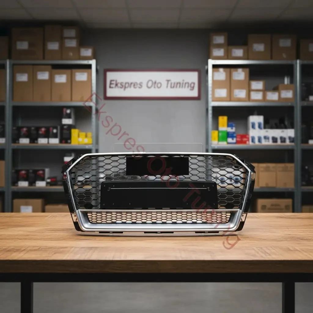 Audi A4 Panjur (2015+ Uyumlu – RS4 Görünüm – Quattro Yazılı – Krom/Siyah)