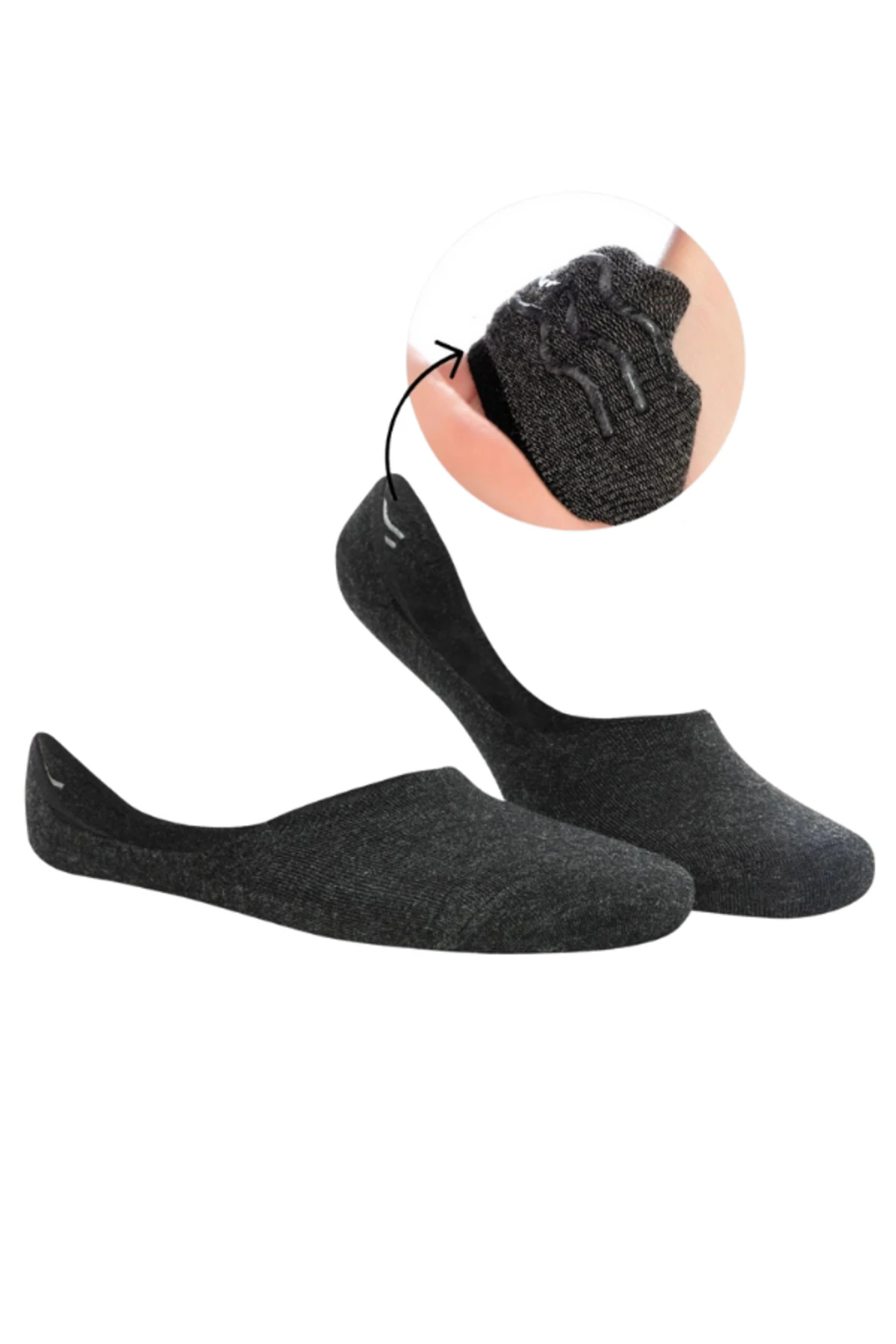 Pamuklu Yumuşak Silonlu Kaymaz 3'lü Kadın Babet Çorap Pamuklu Çorap Siyah