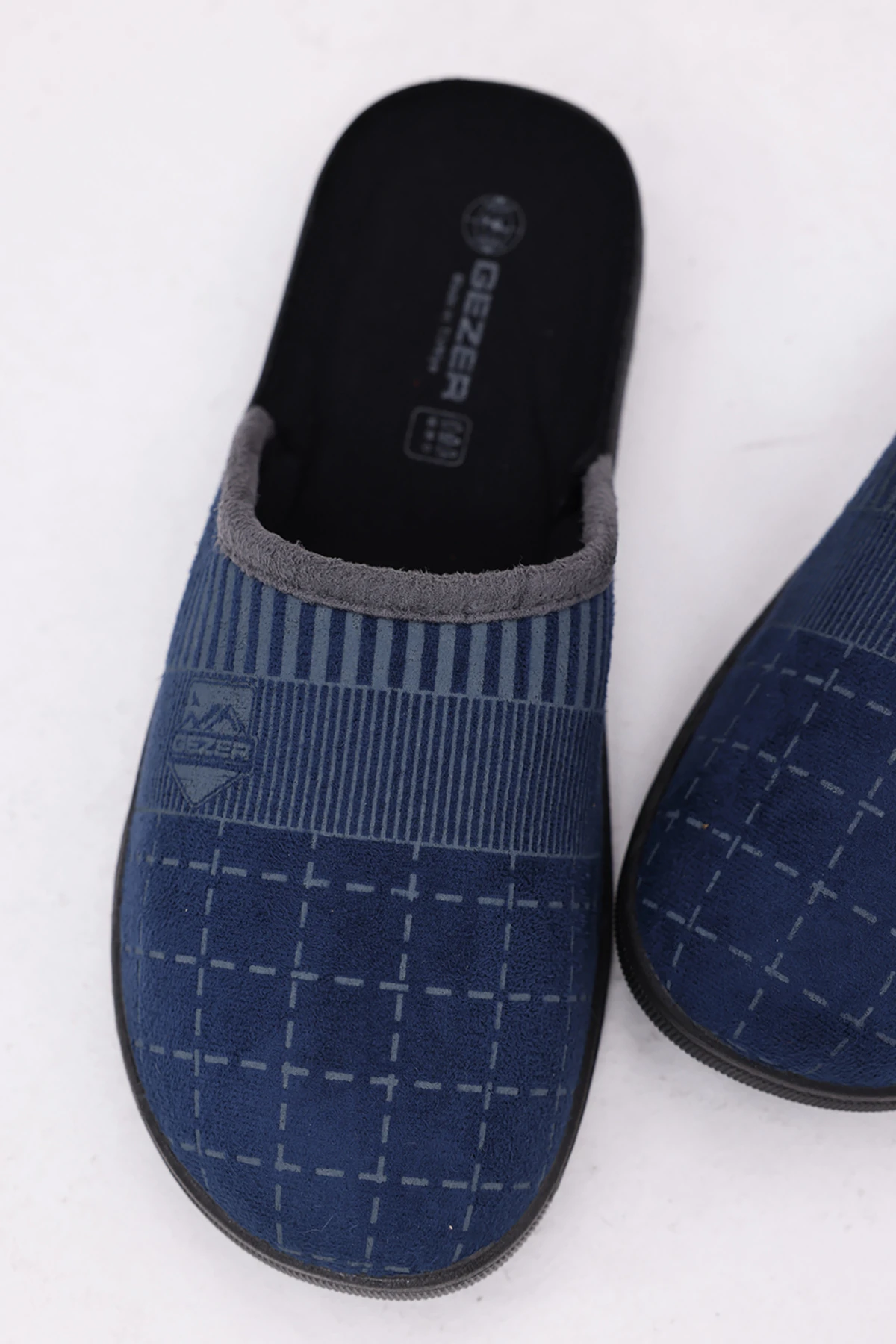 Erkek Ev Terliği Mavi Kışlık Sıcak Astarlı Kaymaz Taban Rahat Yumuşak Ev İçi Terlik