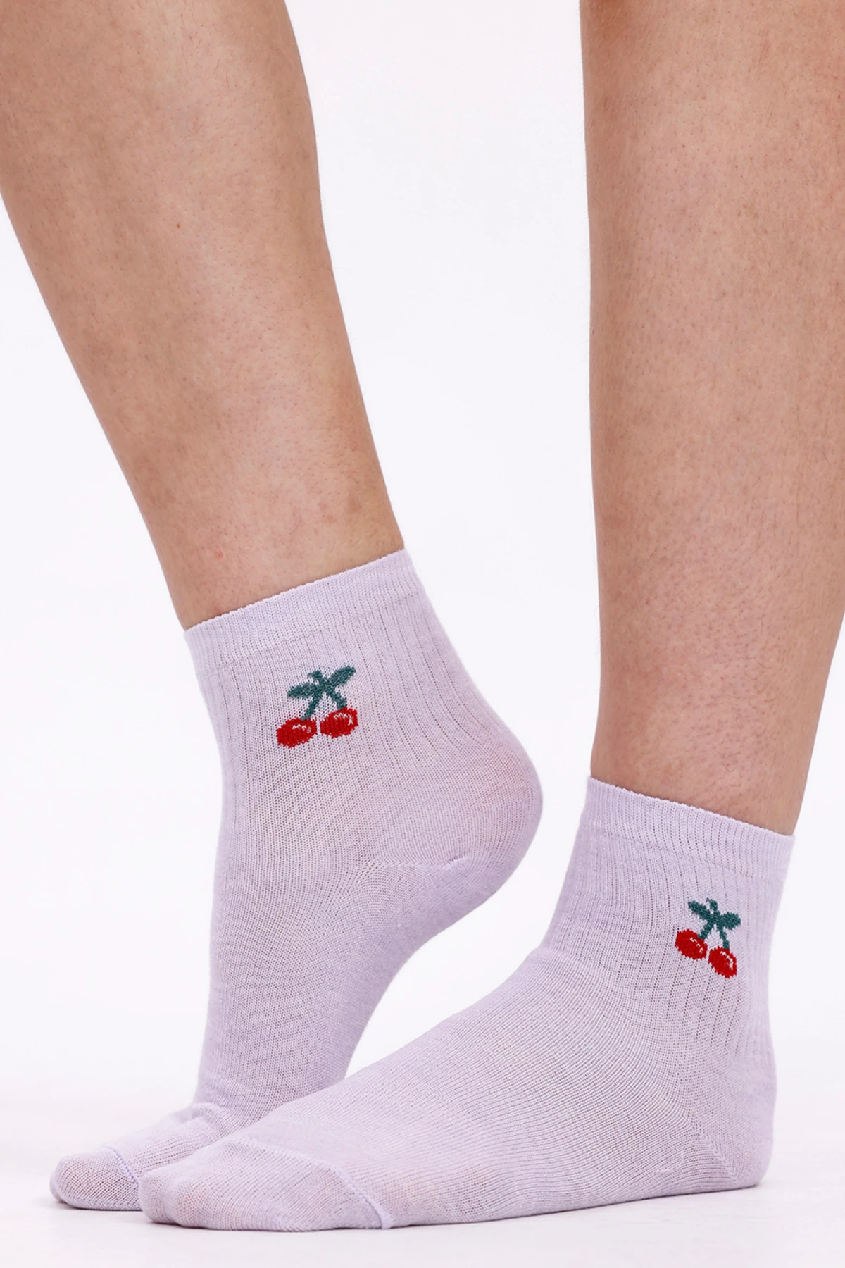 Meyve Nakışlı Pamuklu Kolej, Spor, Soket Çorap - Yazlık Kolej Spor Çorabı Bedensiz - 12 Çift