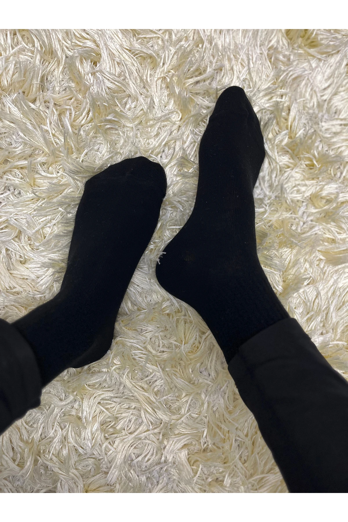 Pamuklu Yumuşak Karışık 3'lü Siyah Renk Kadın Soket Çorap Pamuklu Çorap