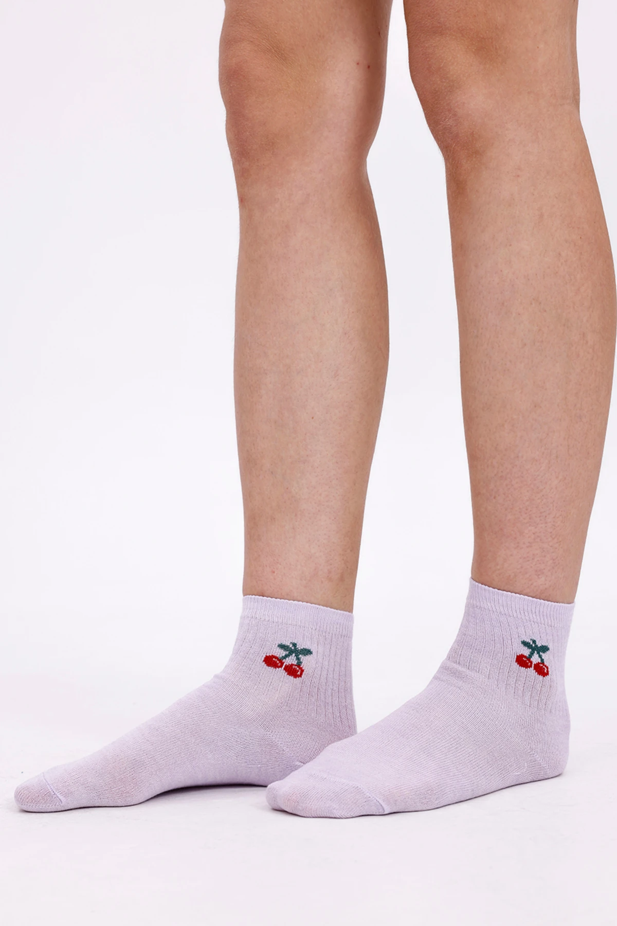 Meyve Nakışlı Pamuklu Kolej, Spor, Soket Çorap - Yazlık Kolej Spor Çorabı Bedensiz - 12 Çift