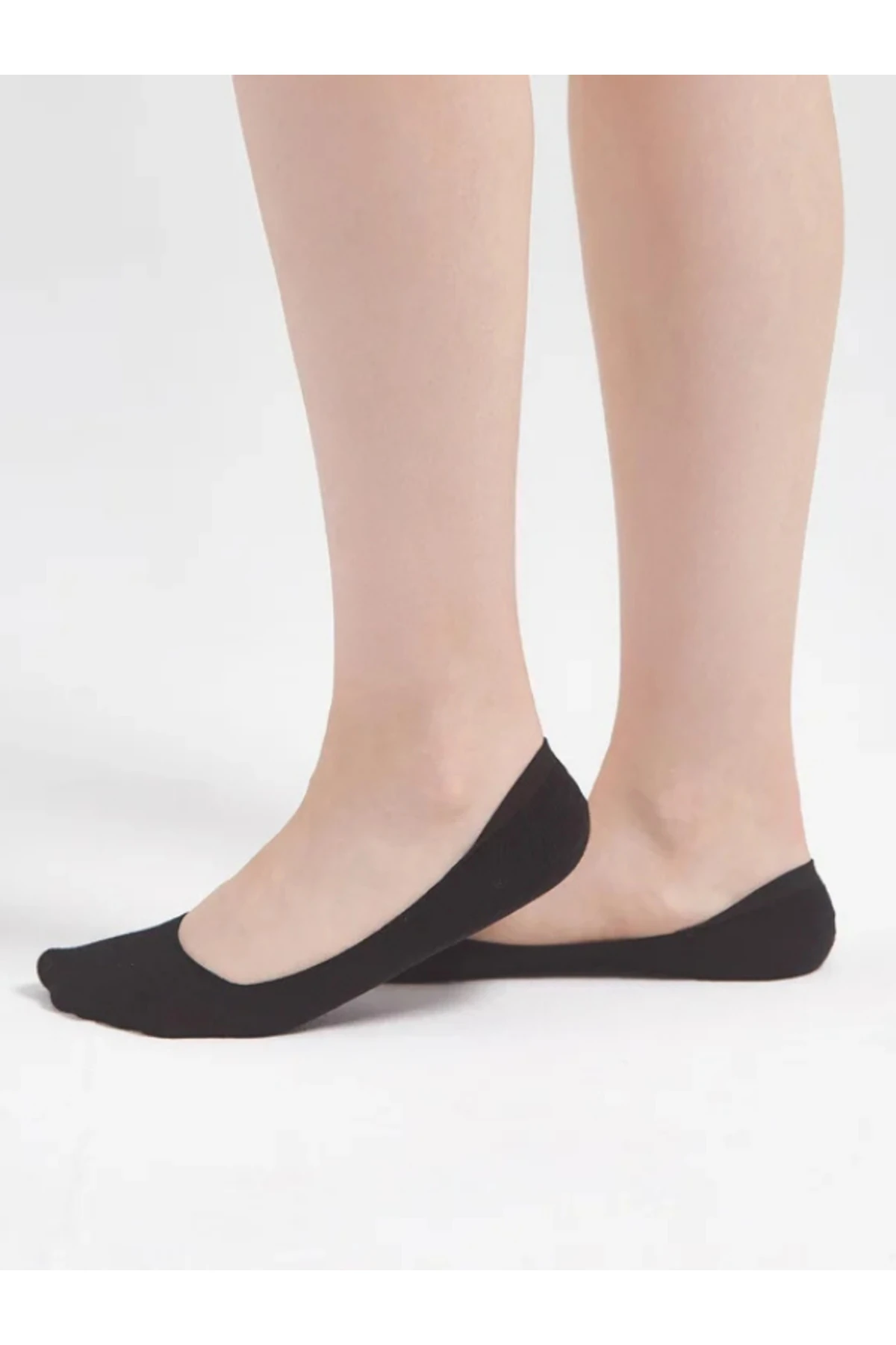 Pamuklu Yumuşak Silonlu Kaymaz 3'lü Kadın Babet Çorap Pamuklu Çorap Siyah
