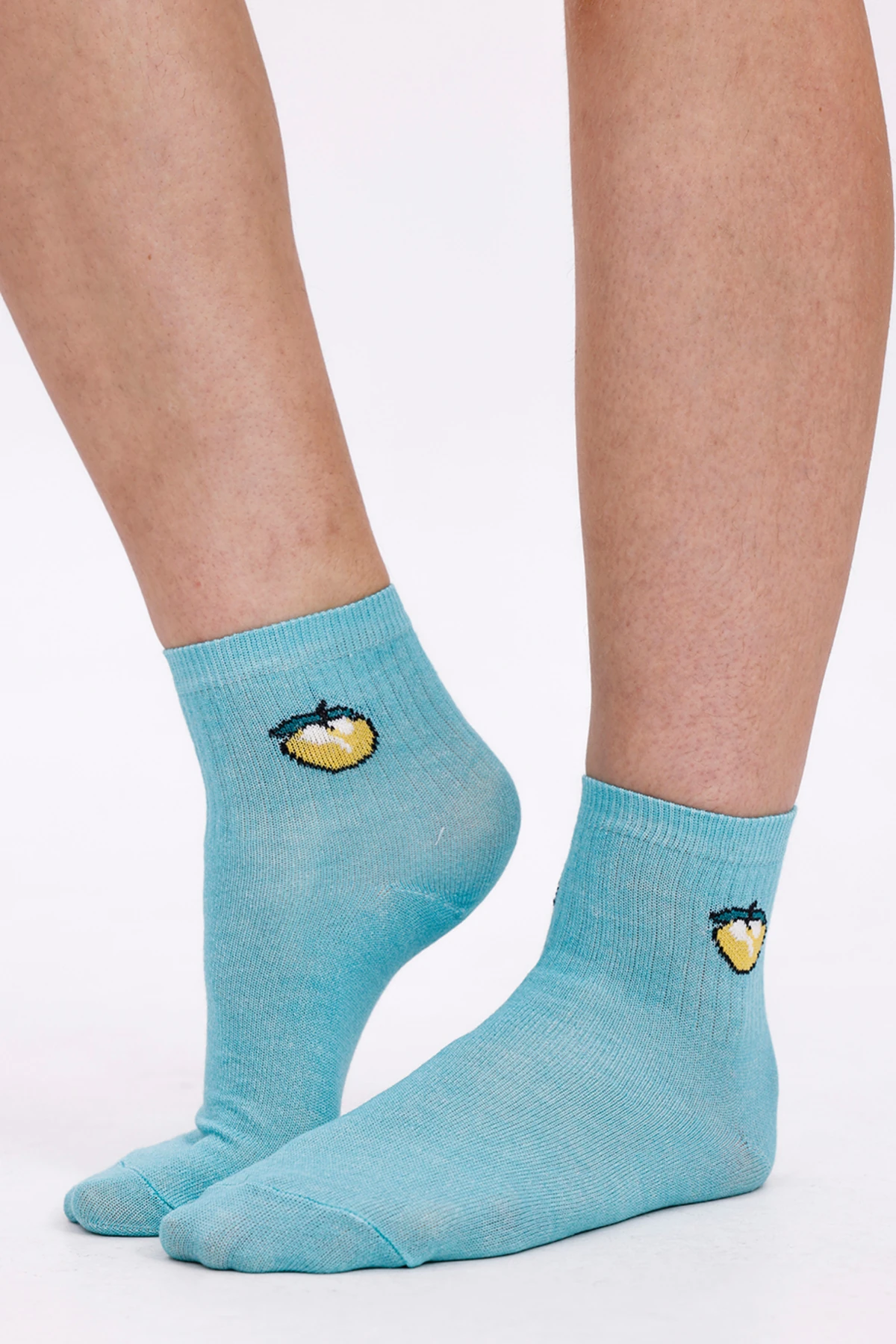 Meyve Nakışlı Pamuklu Kolej, Spor, Soket Çorap - Yazlık Kolej Spor Çorabı Bedensiz - 6 Çift