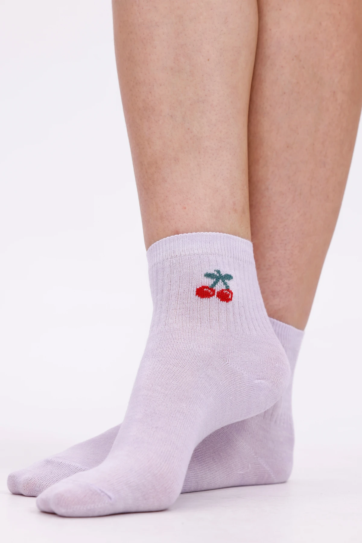 Meyve Nakışlı Pamuklu Kolej, Spor, Soket Çorap - Yazlık Kolej Spor Çorabı Bedensiz - 12 Çift