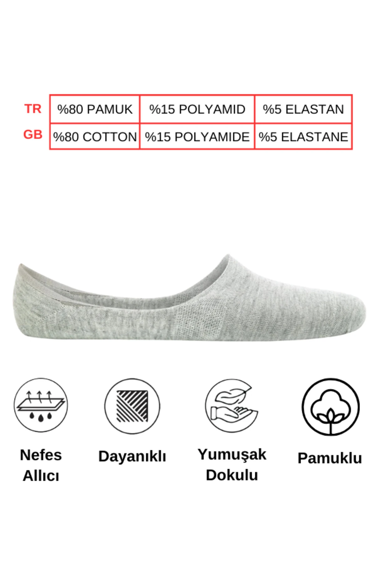 Pamuklu Yumuşak Silonlu Kaymaz 12'li Kadın Babet Çorap Pamuklu Çorap