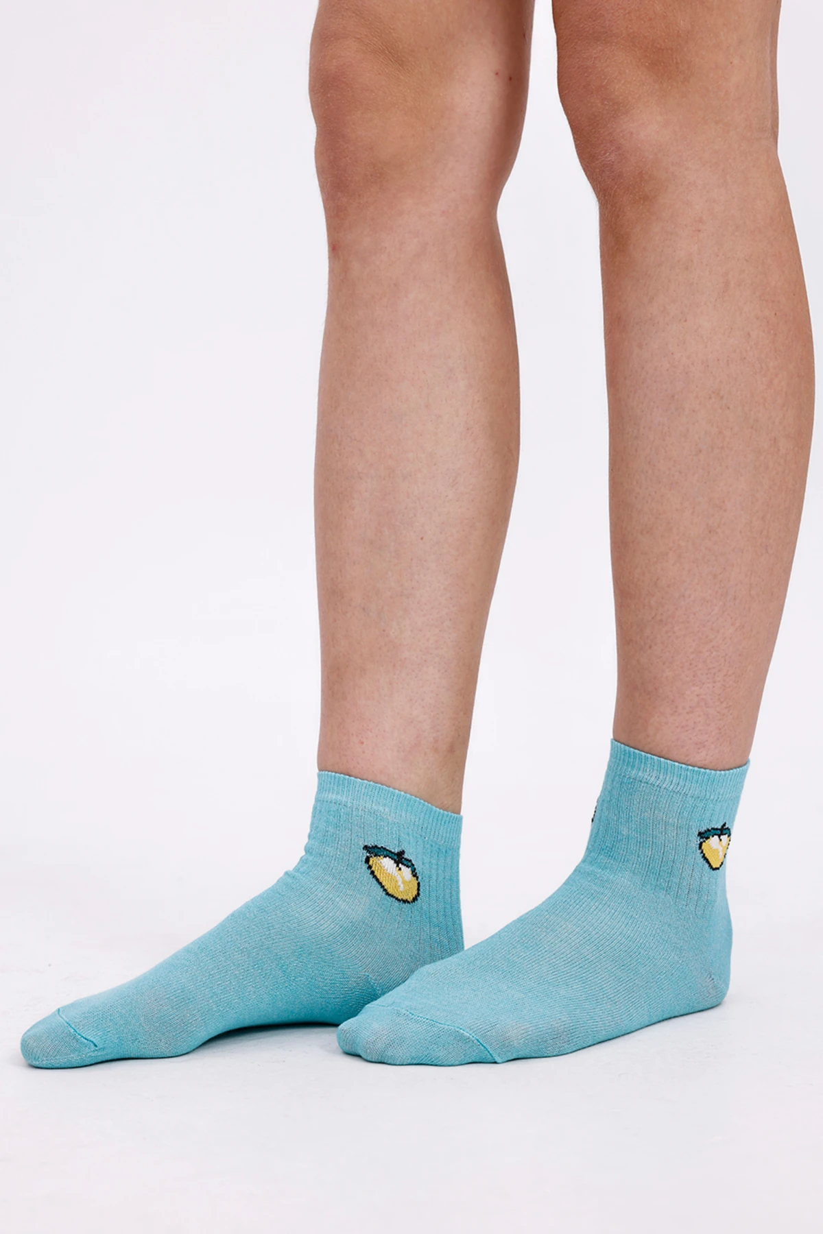 Meyve Nakışlı Pamuklu Kolej, Spor, Soket Çorap - Yazlık Kolej Spor Çorabı Bedensiz - 6 Çift