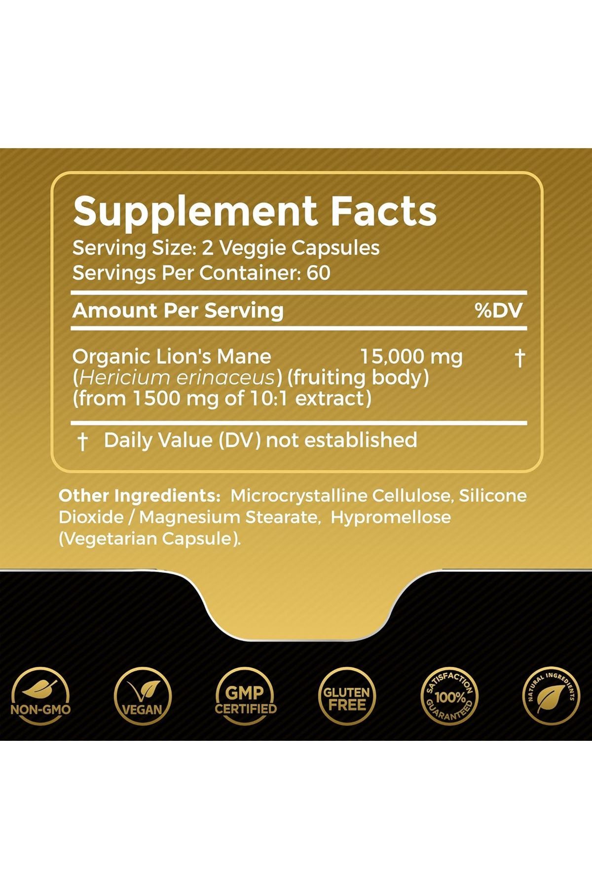 Organic Lion's Mane 15,000 120 Kapsül