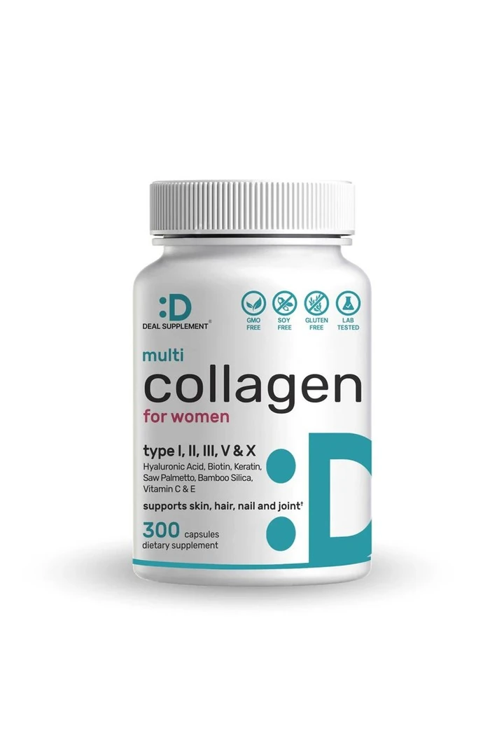 Multi Collegen For Women Vitamin C, E, & Biotin, Saw Palmetto, Bamboo Silica, & Hyaluronic Acid – Hair, Skin, Nail 300 Capsules