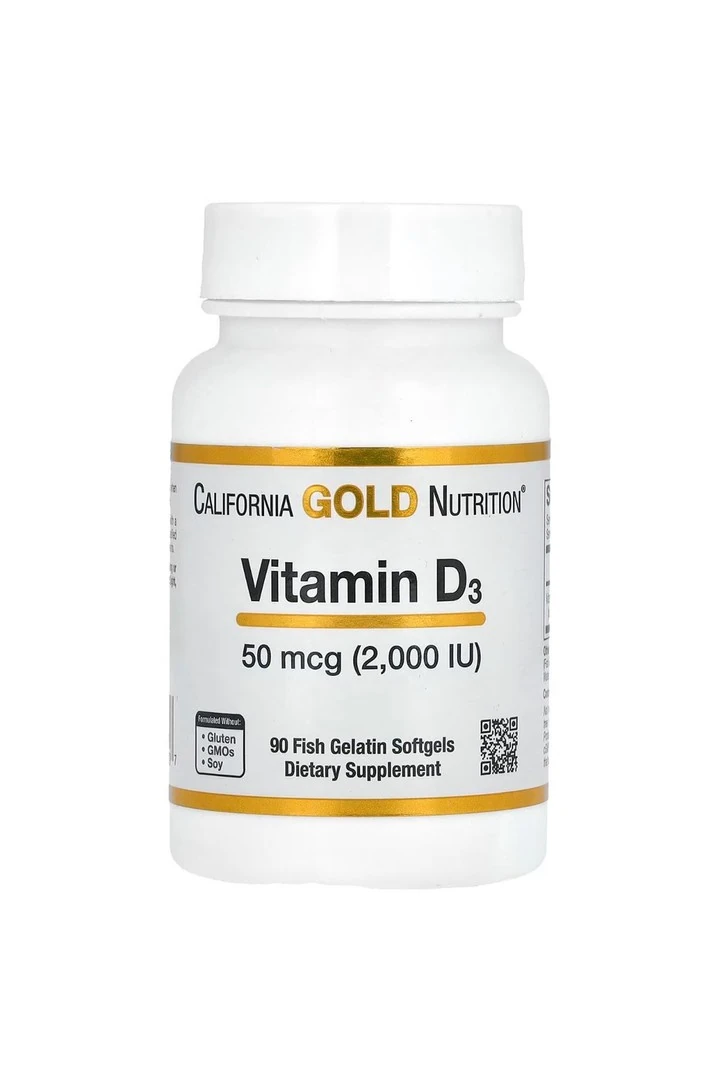 California Gold Nutrition, Vitamin D3, 50 mcg (2,000 IU), 90 Fish Gelatin Softgels