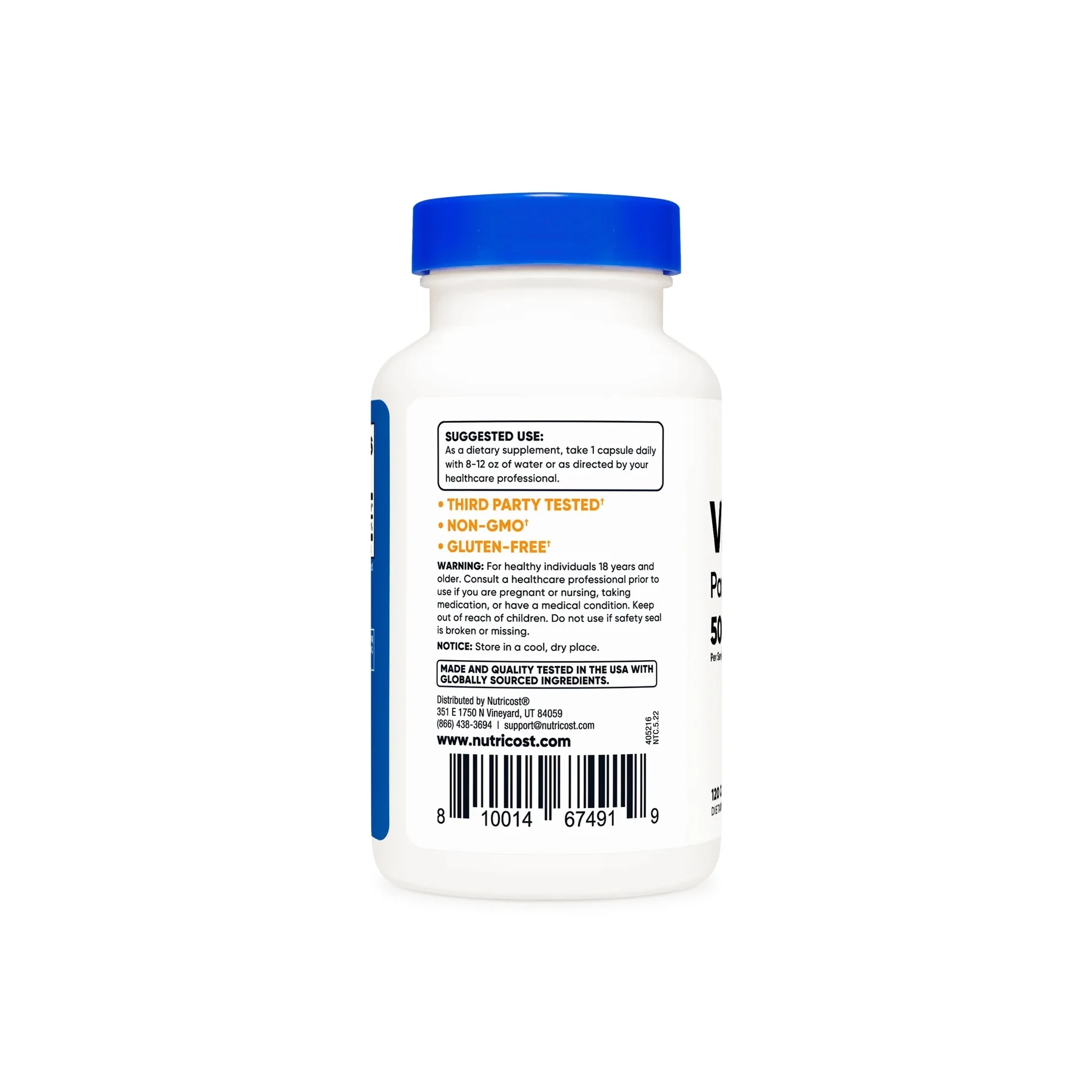 Pantothenic Acid 500 mg | 240 Kapsül | Vitamin B5