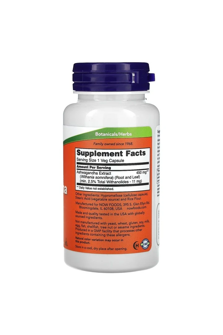 Now Foods Ashwagandh.aa 450 mg 90 Veggie Kapsül -