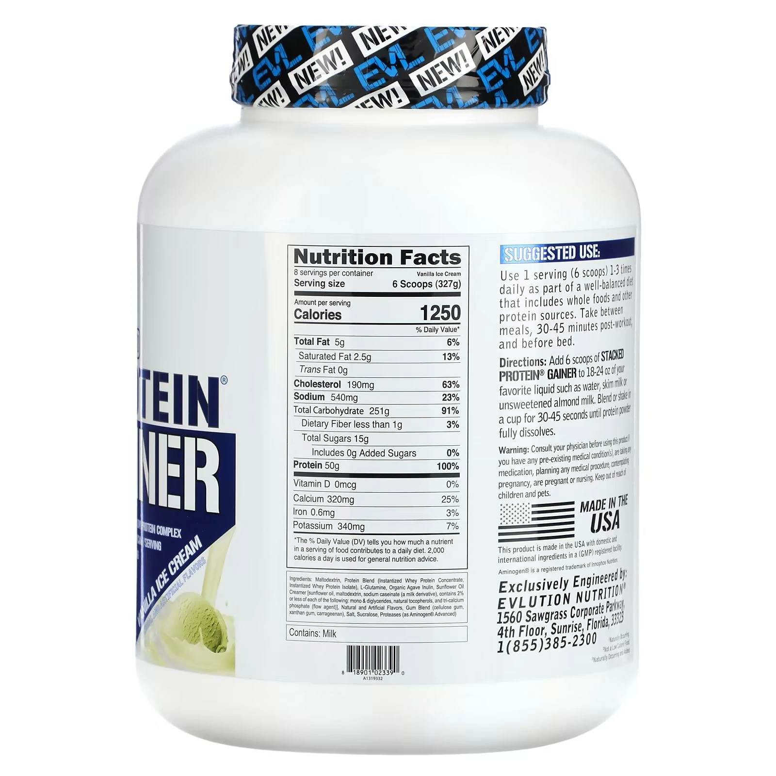 Stacked Protein Gainer Vanilla Ice Cream 2.72 KG