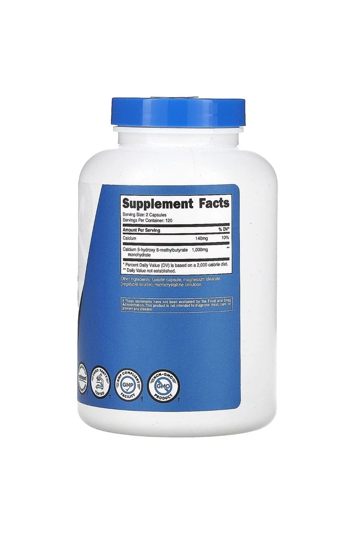 Nutricost, HMB, B-Hydroxy-B-methylbutyrate, 1000 Mg, 240 Kapsül