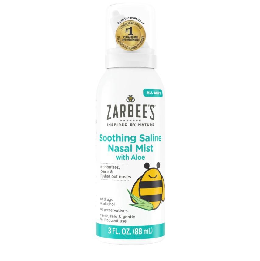 Baby Nasal Saline Spray, Soothing Sterile Mist with Aloe, Newborns & Up, Cleansing Nose Relief, 3Fl Oz