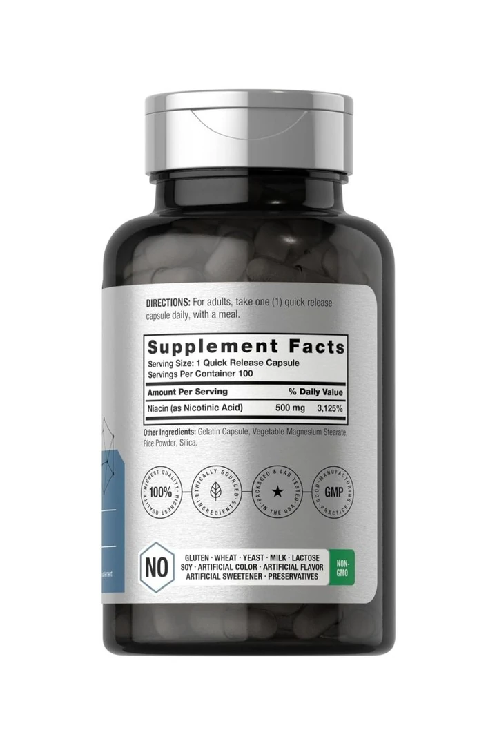 Horbäach Niacin | 500mg | 100 Kapsül