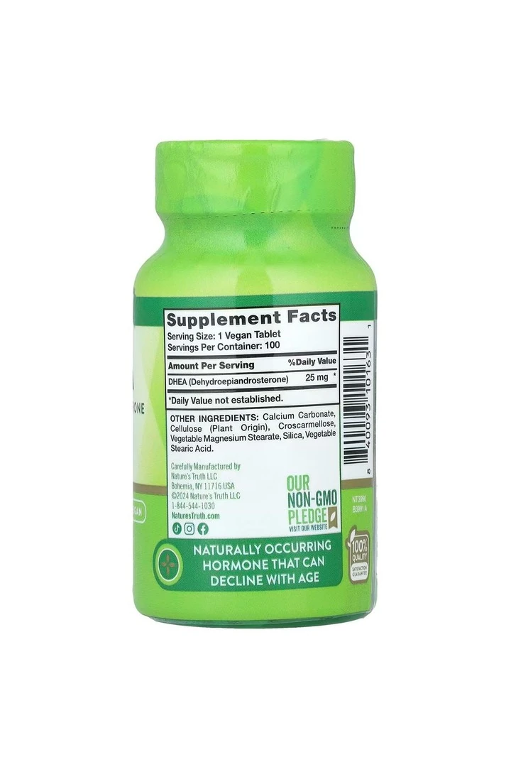 DHEA, 25 mg, 100 Tablets