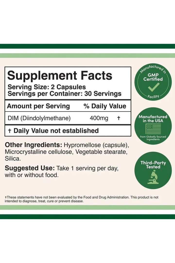 DIM diindolymethane 400 MG 60 veg.Kapsül.usa.vers.