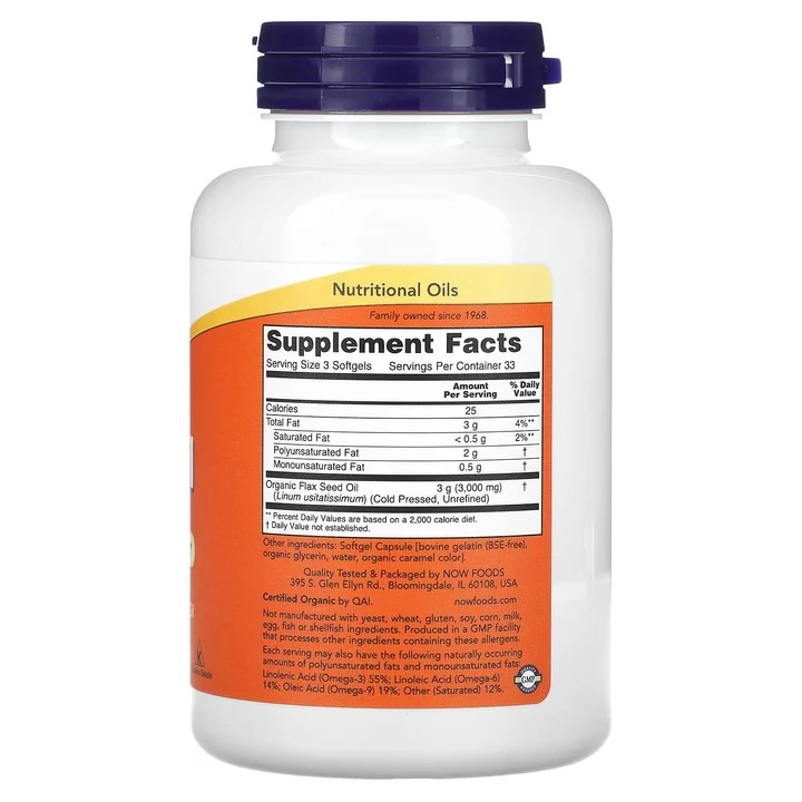 Flax Oil, 1,000 mg, 100 Softgels