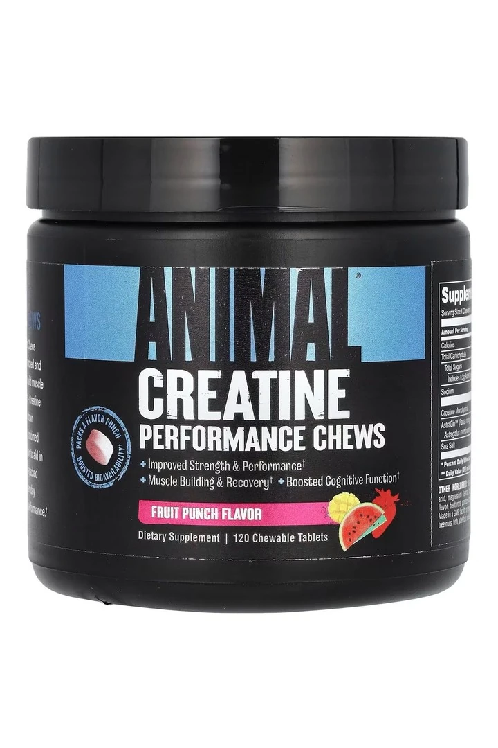 Animal, Creatine Performance Chews, Fruit Punch, 120 Chewable Tablets