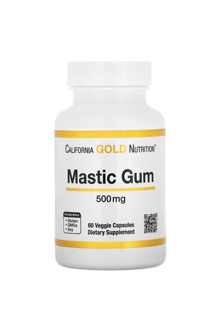 California Gold Nutrition, Mastic Gum, 500 mg, 60 Veggie Kapsül