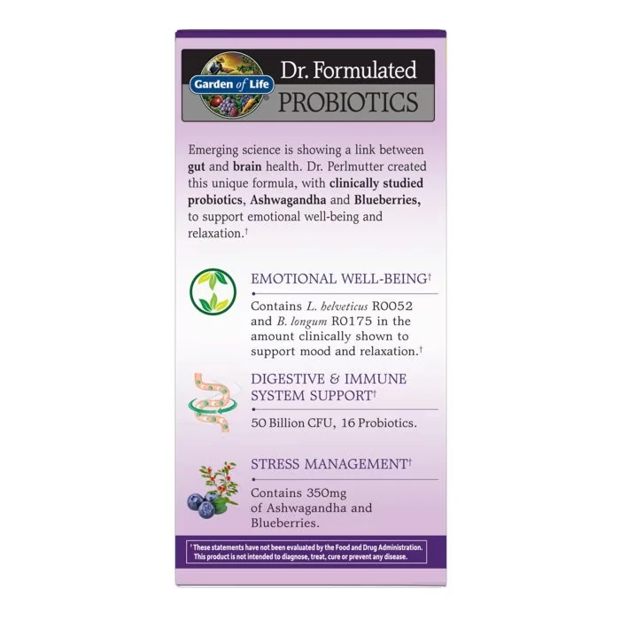 Probiotics Mood+ Digestive + Immune system Dr Formulated 50 billion - for Stress 60 Kapsül
