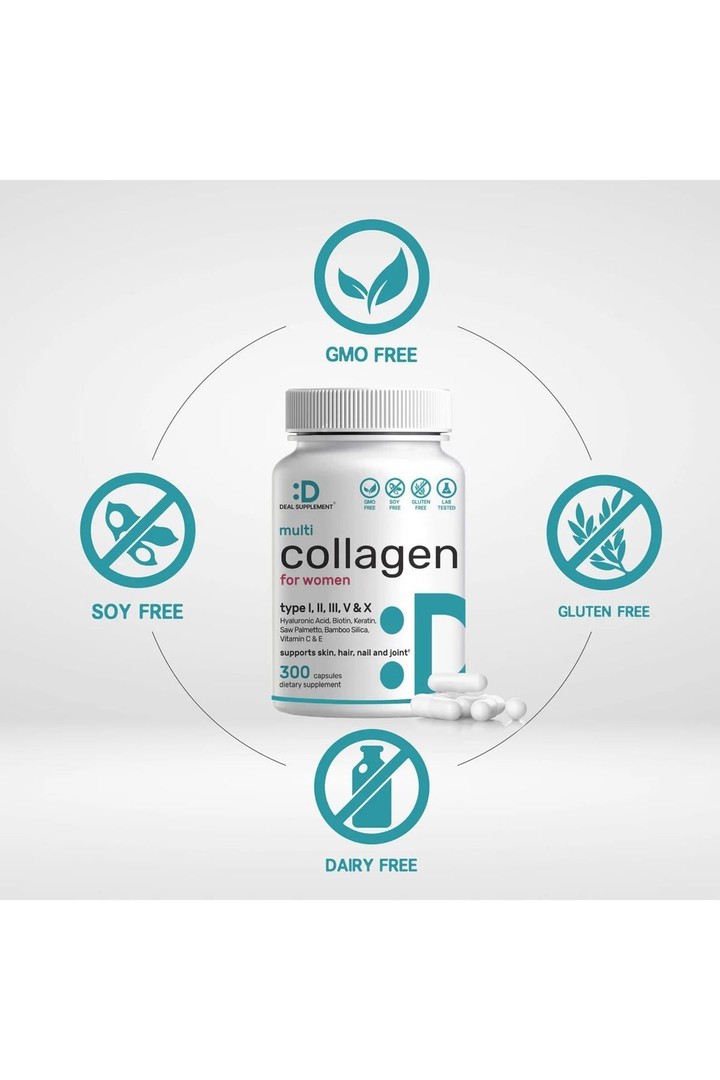 Multi Collegen For Women Vitamin C, E, & Biotin, Saw Palmetto, Bamboo Silica, & Hyaluronic Acid – Hair, Skin, Nail 300 Capsules