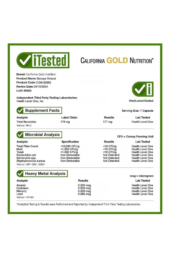 California Gold Bacopa 320 30 kapsül