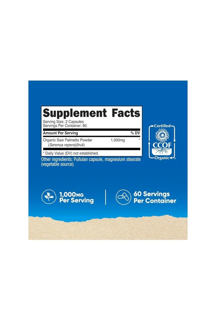 Saw Palmetto organic 1000 mg 120 dietary Kasül