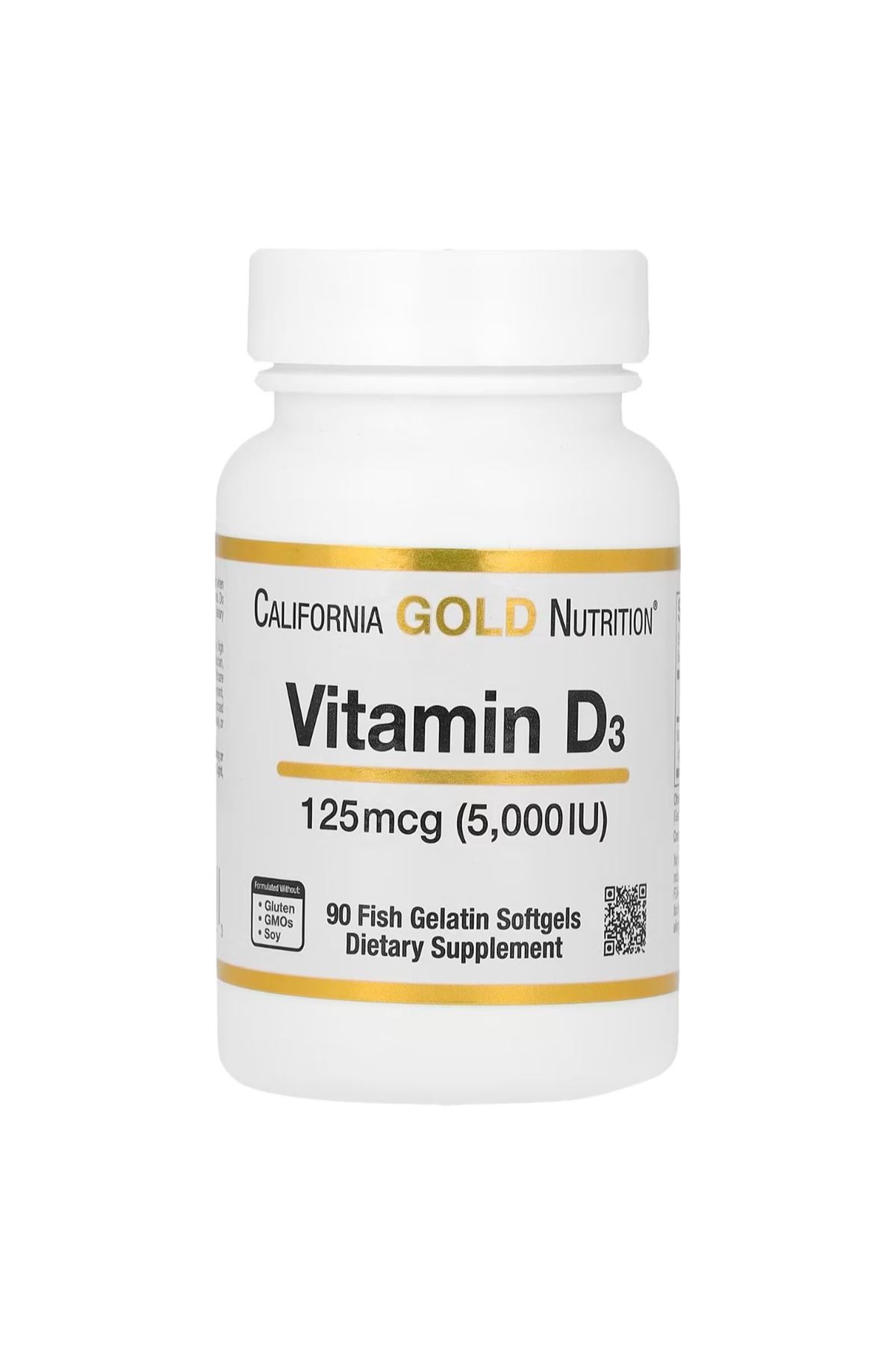 California Gold Nutrition, Vitamin D-3 125 Mcg 5000IU 90 Fish Jelatin Softjels