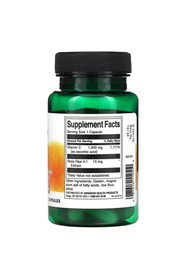 Vitamin C + kuşburnu -1000 mg 30 Kapsül.usa menşei.dmmedicine'den