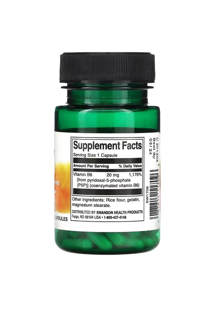 Swanson, P-5-P, 20 Mg, 60 Kapsül