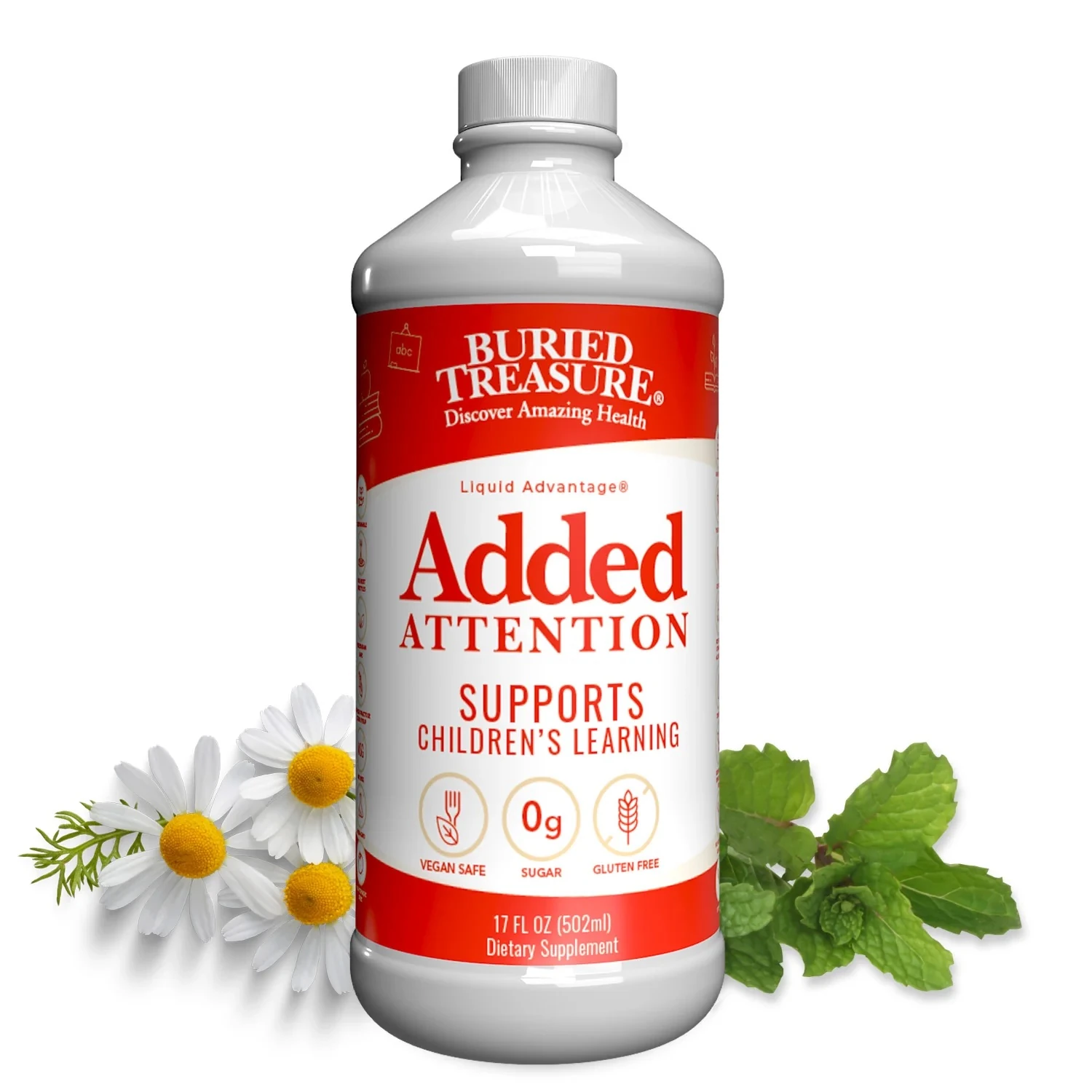 Added Attention - Phosphatidylserine and Phosphatidylcholine GABA DHA B and Herbal Blend - 496 ml