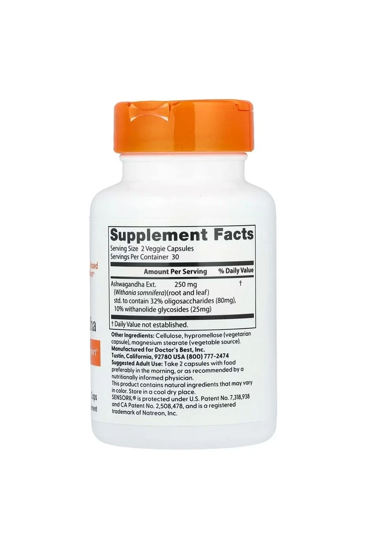 Doctor's Best, Ashwagan.d.ha, 250 mg, 60 Veggie Caps
