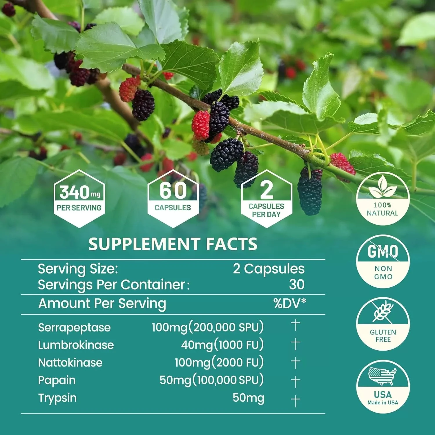 Serraptase 4-in-1 360,000 Spu 60 Kapsül