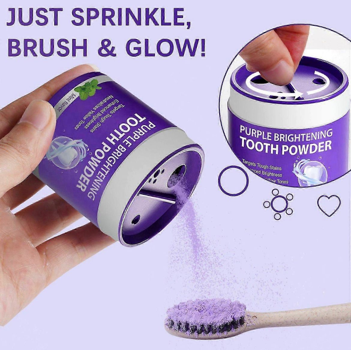 Mor Renkli Beyazlatıcı Diş Tozu