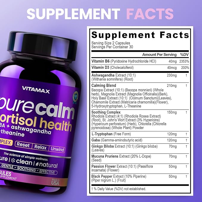 Precalm Cortisol Health Gaba + Ash. & L-theanine 60 kapsül